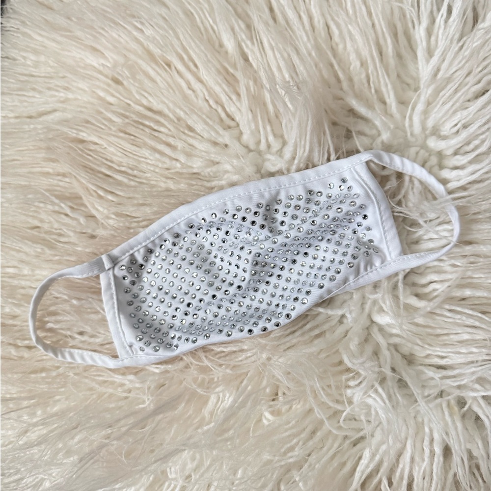 White Face Mask with Silver Studs